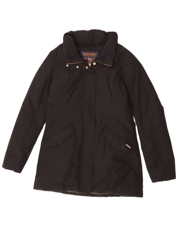 Женское стеганое пальто Woolrich UK 10, маленькое черное хлопковое пальто
