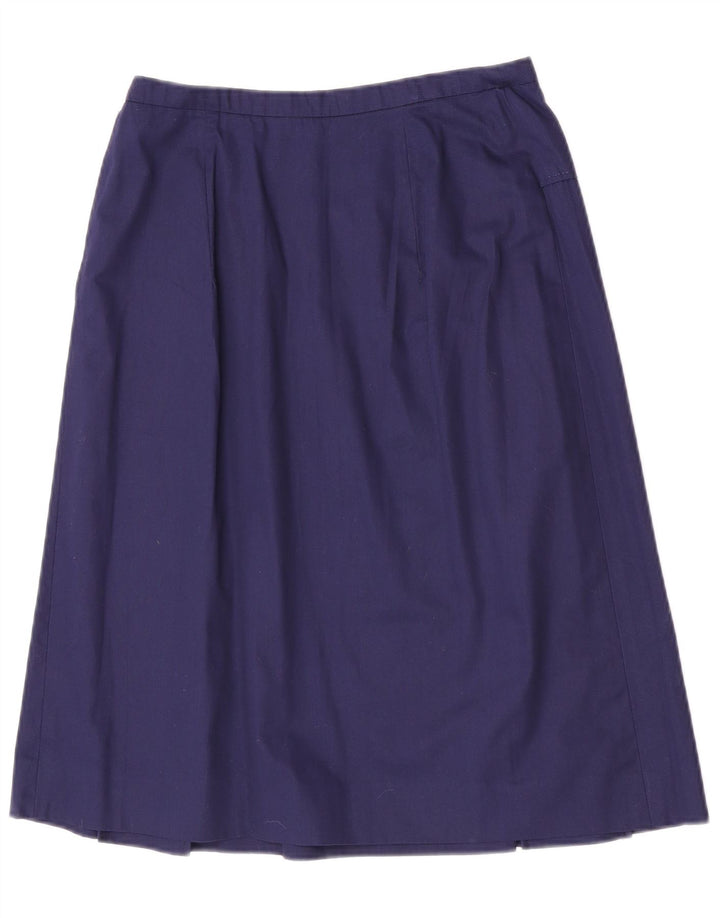 Винтажная женская юбка-трапеция W28, средний темно-синий хлопок, хлопок