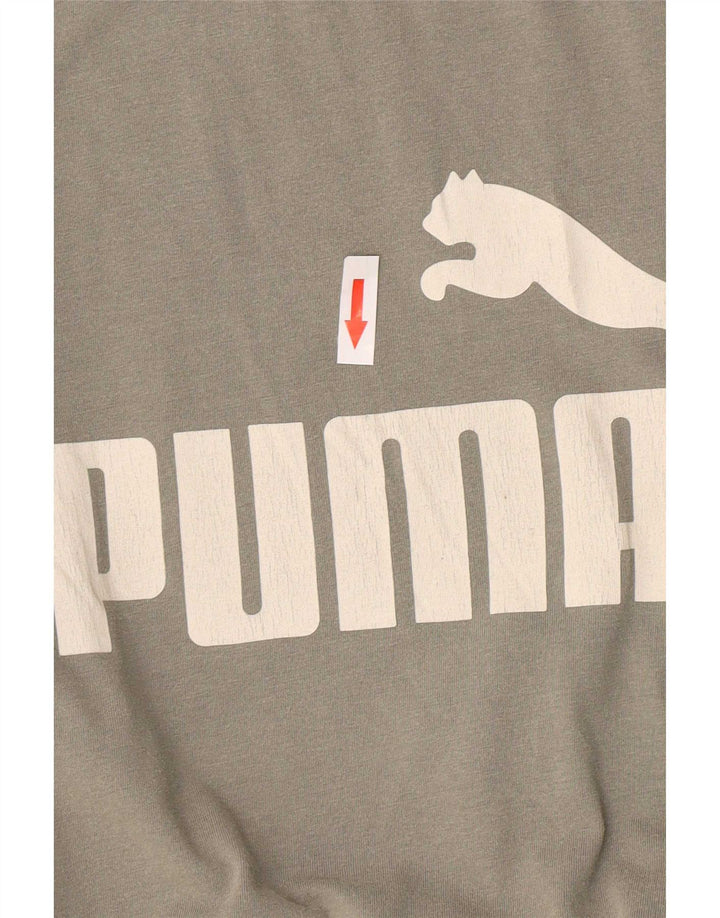 Мужская футболка с рисунком Puma, маленькая, серая