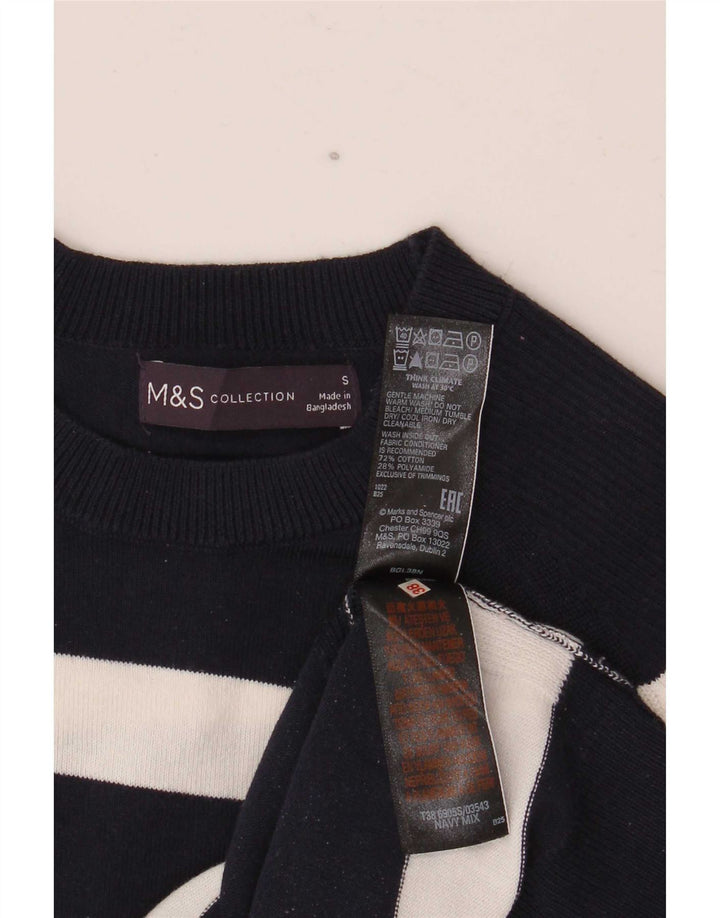 Женский джемпер с круглым вырезом Marks & Spencer, Великобритания, 10, маленький, темно-синий
