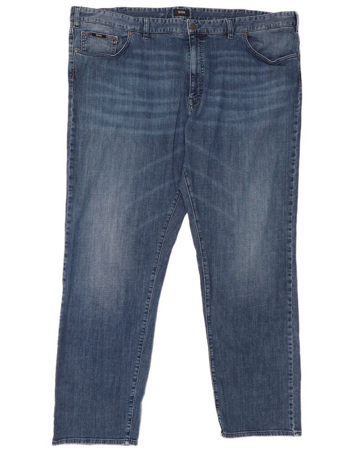 Мужские прямые джинсы Hugo Boss W48 L34 синие, хлопок