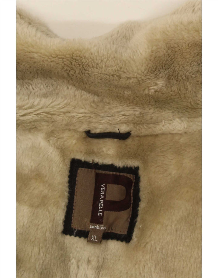 Мужская короткая дубленка Conbipel UK 42 XL черная кожаная