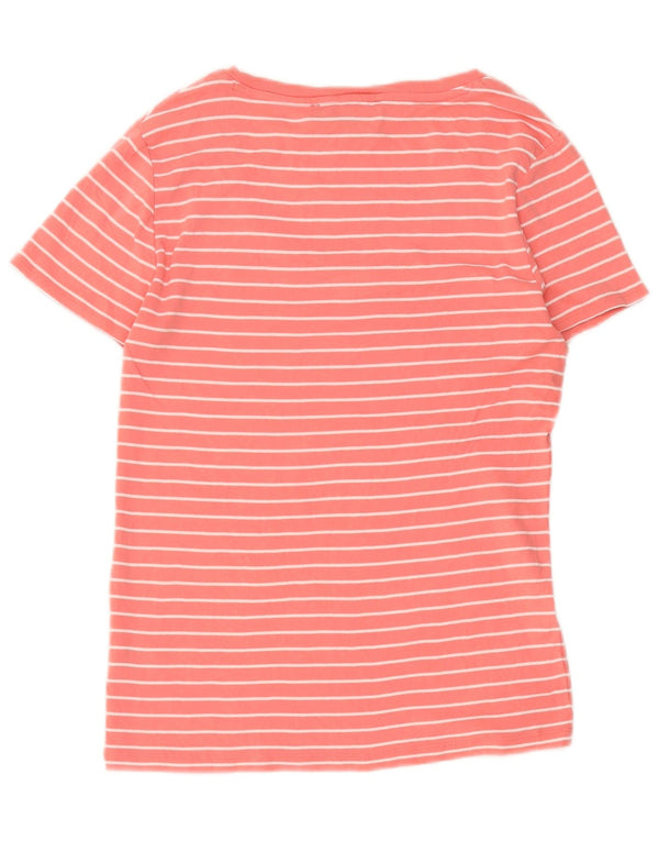 Женская футболка Tommy Hilfiger Top UK 12, хлопковая, в розовую полоску среднего размера