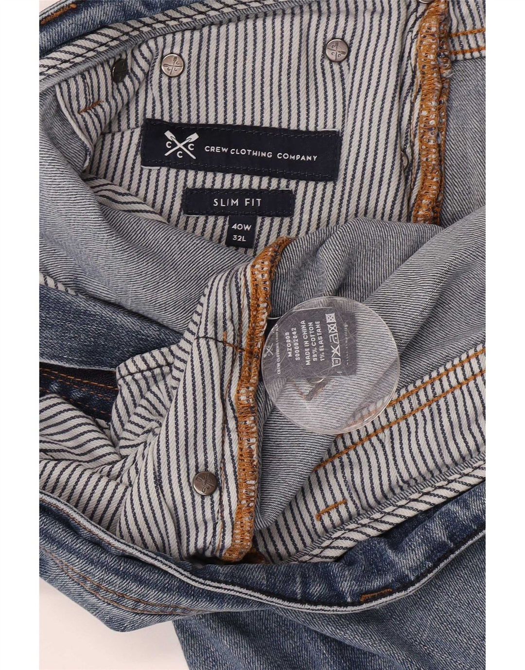 Мужские узкие джинсы Crew Clothing W40 L27, синий хлопок