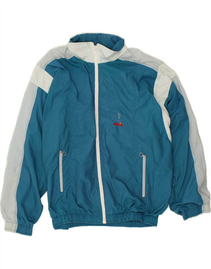 ELLESSE Womens Tracksuit Top Jacket UK 14 Medium Blue Colourblock Vintage Ellesse and Second-Hand Ellesse from Messina Hembry 