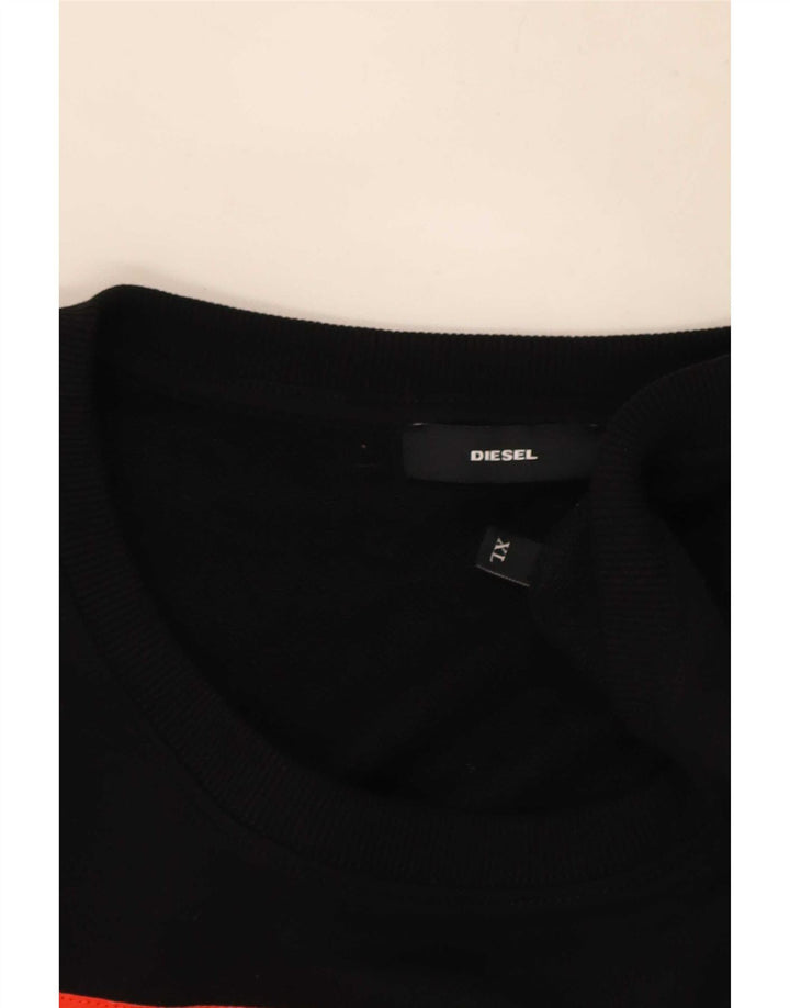 Мужской свитшот с рисунком Diesel, XL, черный, хлопок