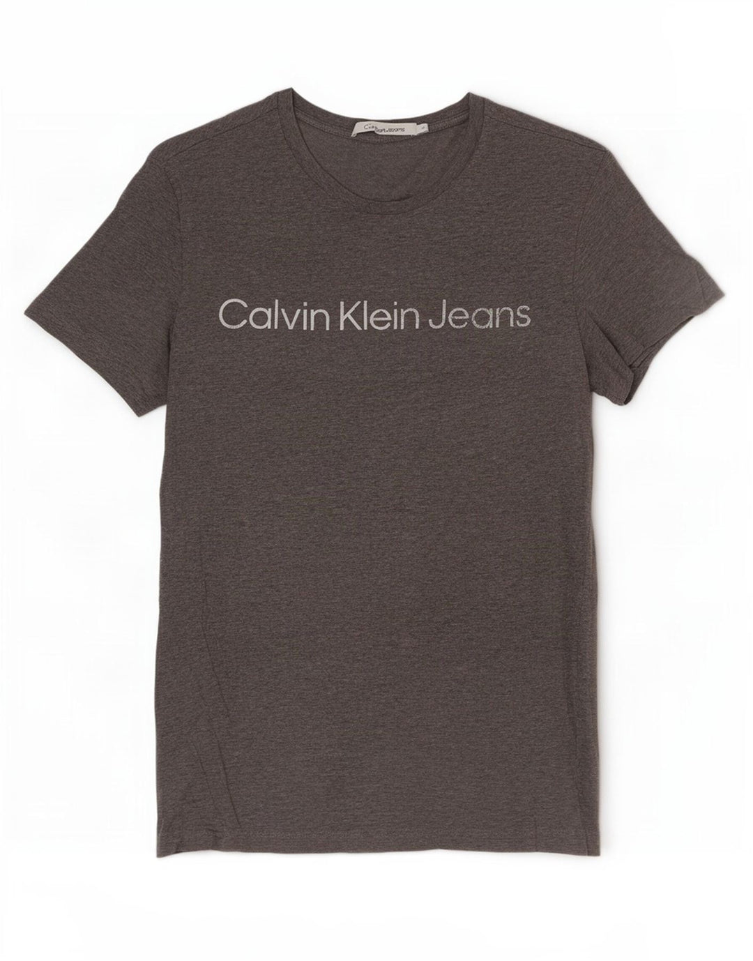 Мужская футболка с рисунком Calvin Klein Jeans среднего серого цвета