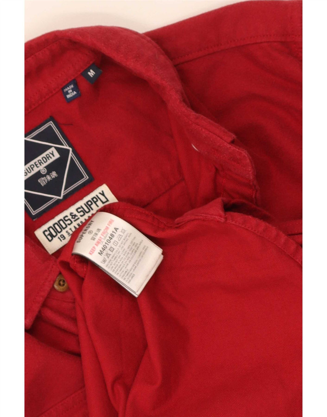 Мужская рубашка Superdry из хлопка среднего красного цвета