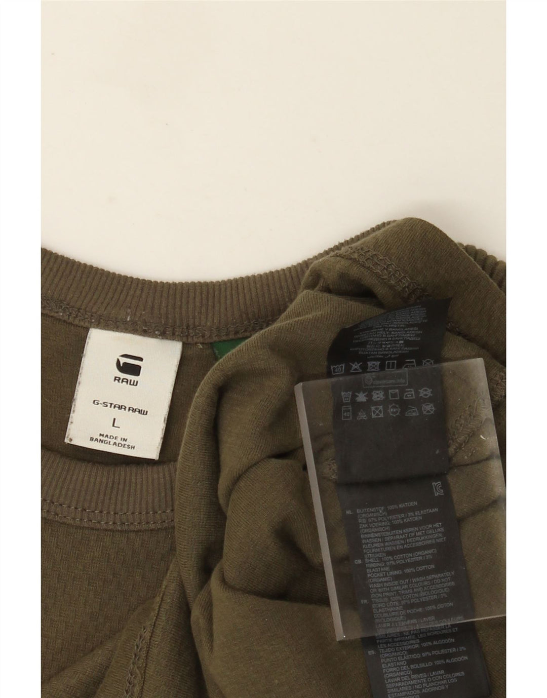 Мужской топ G-Star с длинным рукавом, большой размер, цвет хаки, хлопок