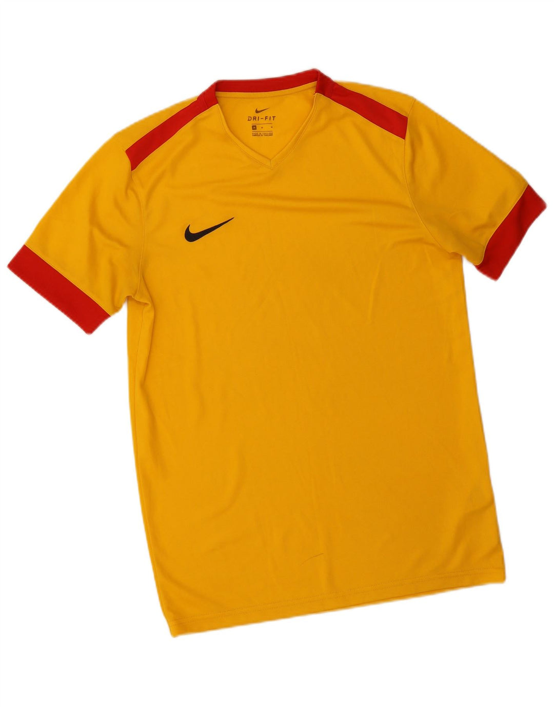 Мужская футболка Nike Dri Fit Верх среднего желтого цвета из полиэстера с цветными блоками