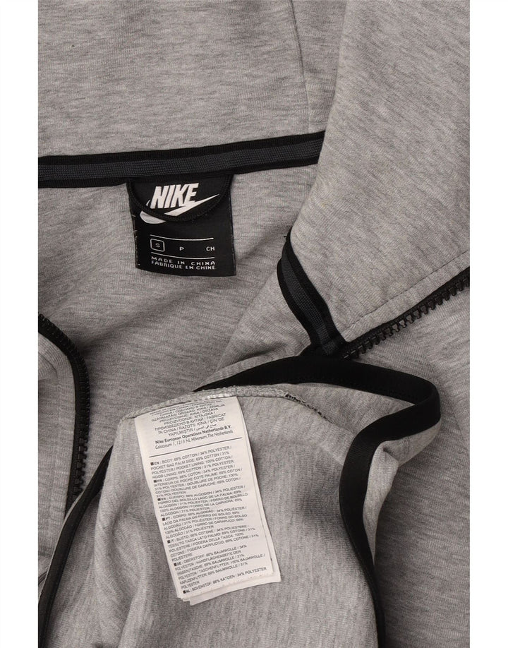 Мужской свитер с капюшоном на молнии Nike, маленький серый хлопок с крапинками