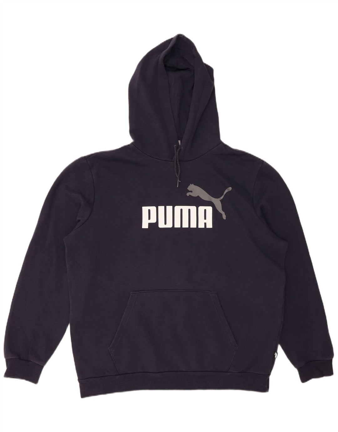 Мужской джемпер с капюшоном PUMA, большой размер, темно-синий, хлопок
