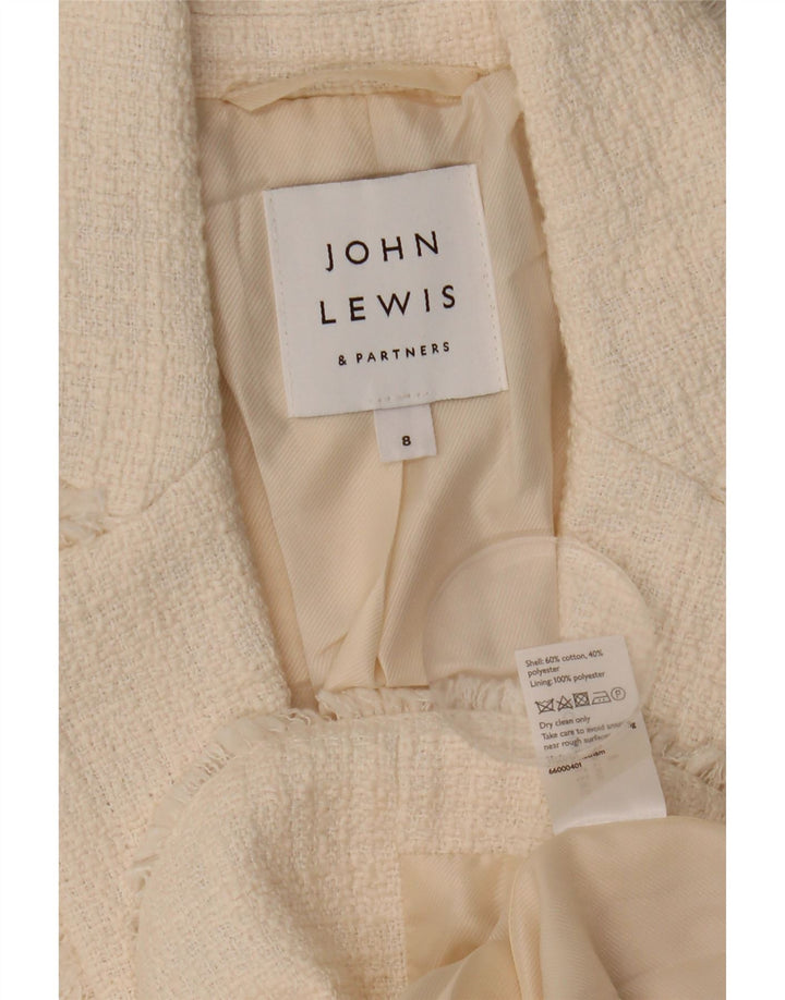 Женский пиджак John Lewis на 1 пуговице, Великобритания, 10 маленьких белых хлопка