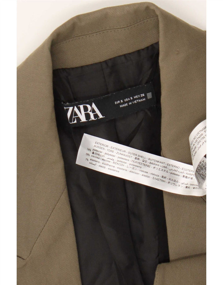 Мужской двубортный пиджак Zara UK 36, маленький бежевый полиэстер
