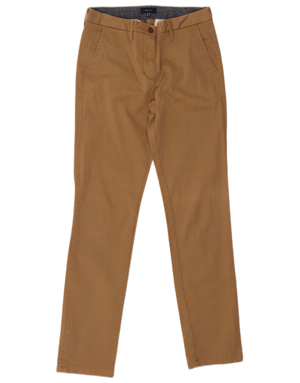 Женские узкие брюки чинос Gant UK 12, средние W28 L31, бежевый хлопок