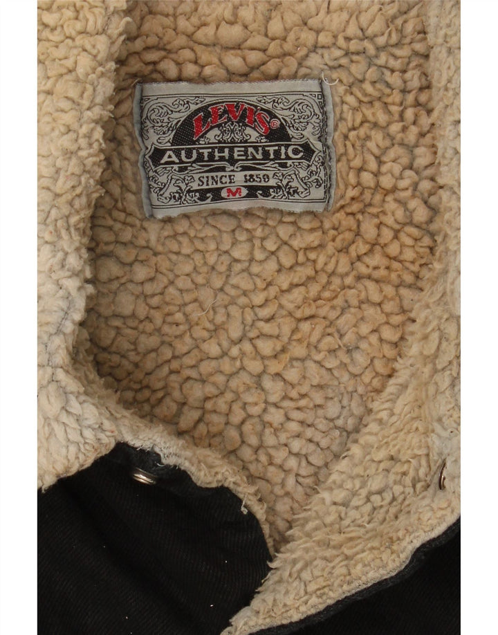 Мужская джинсовая куртка шерпа Levi's UK 38 средний черный
