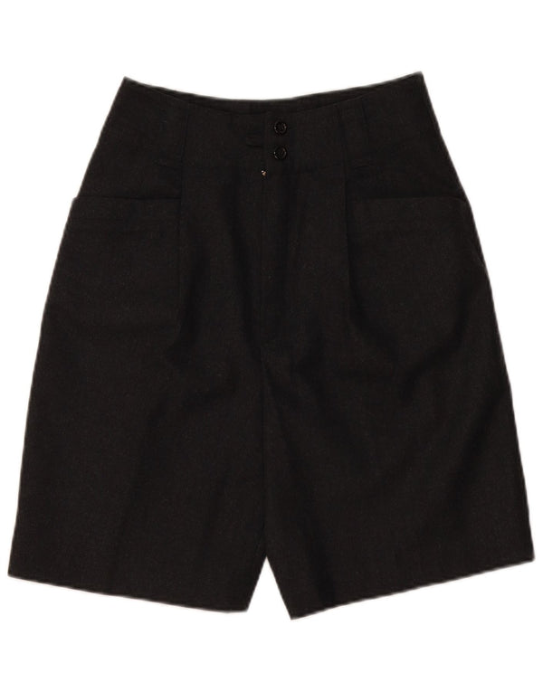 ВИНТАЖНЫЕ женские повседневные шорты с высокой талией EU 36, маленькие W28, серые, новая шерсть