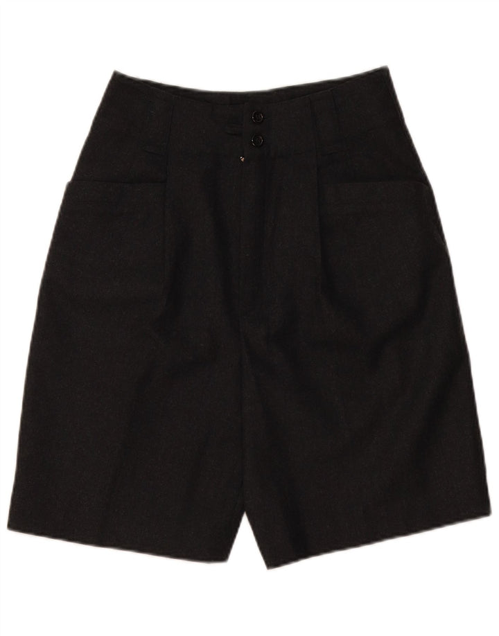 ВИНТАЖНЫЕ женские повседневные шорты с высокой талией EU 36, маленькие W28, серые, новая шерсть