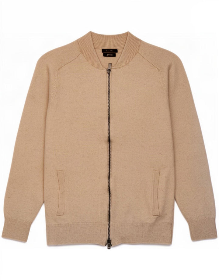 Женский кардиган Massimo Dutti UK 12, средний бежевый, шерсть