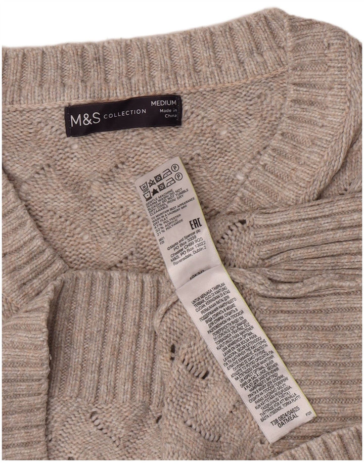 Женский укороченный джемпер с v-образным вырезом Marks & Spencer UK 14, средний серый