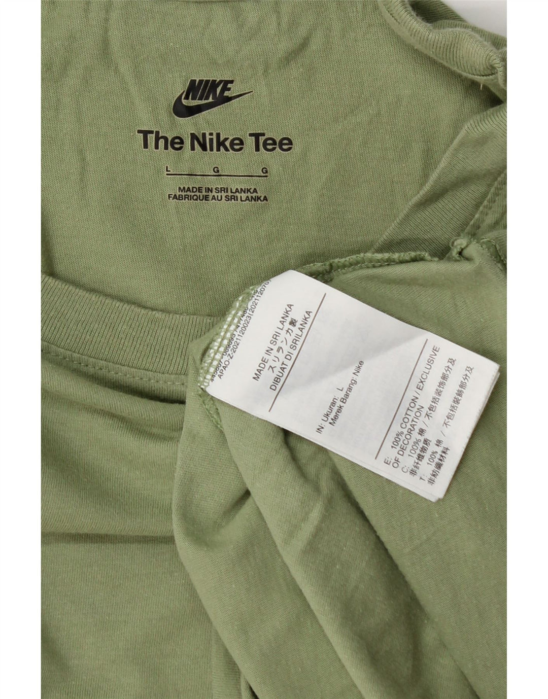 Мужская футболка Nike, большой зеленый хлопок