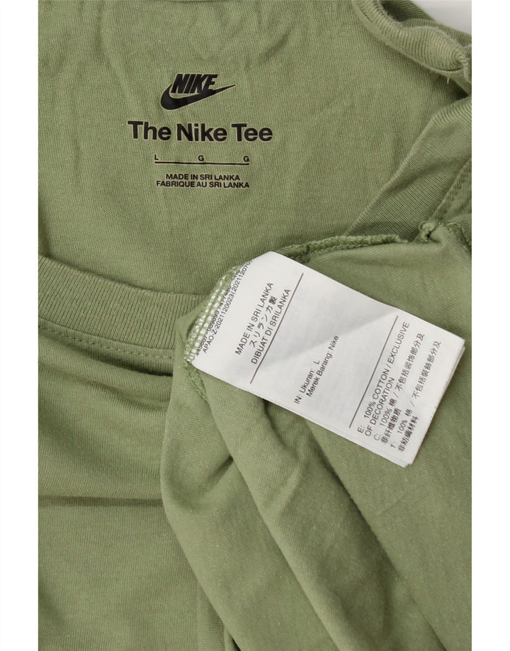 Мужская футболка Nike, большой зеленый хлопок