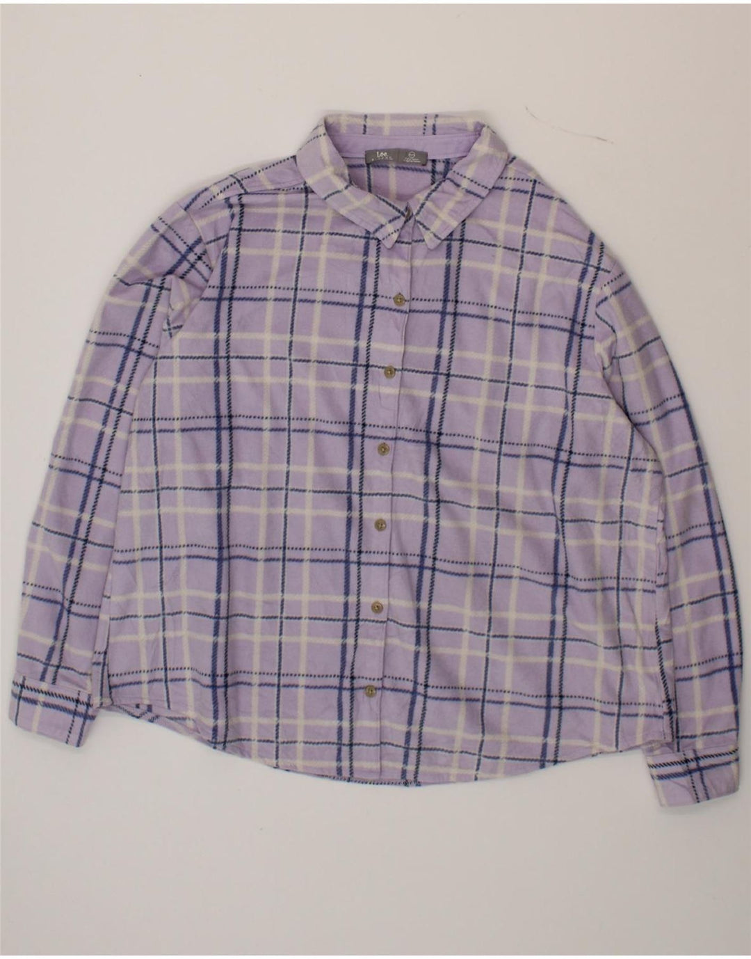 LEE Womens Riders Shirt UK 20 2XL Purple Check Polyester Vintage Lee and Second-Hand Lee from Messina Hembry 