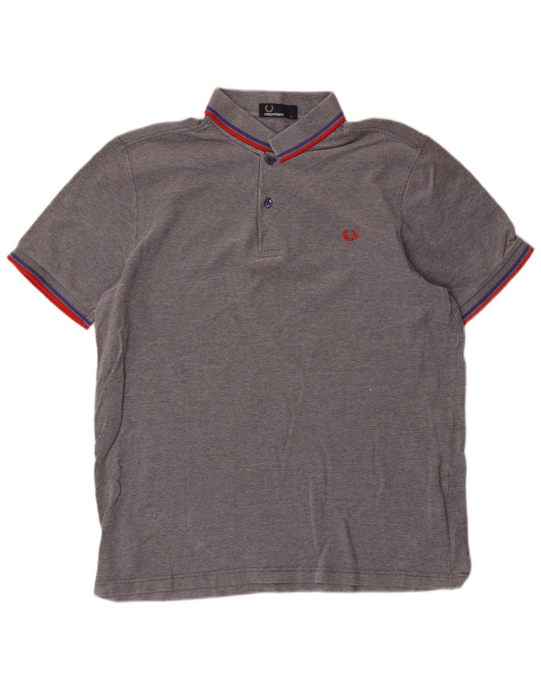 Мужская рубашка-поло Fred Perry в большую серую полоску из хлопка