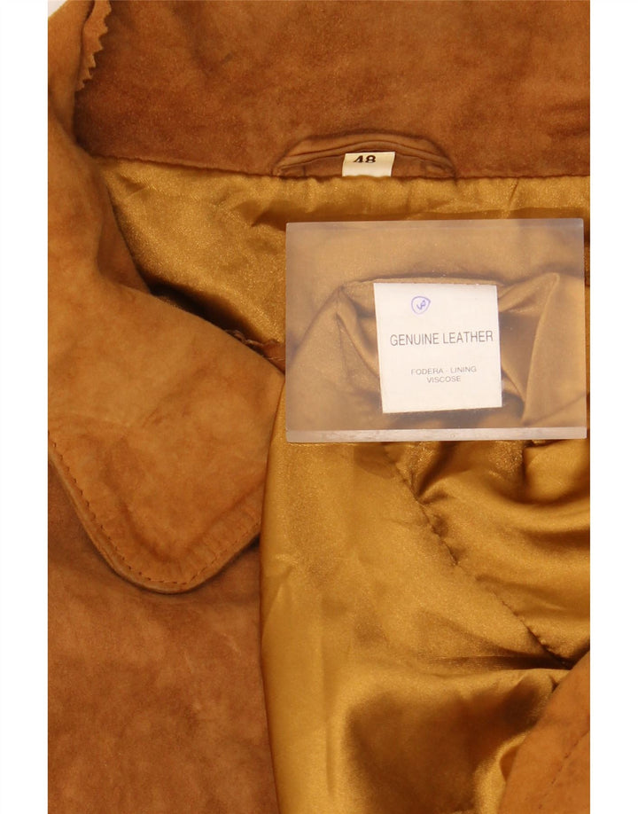 VINTAGE Мужская замшевая куртка оверсайз IT 48 Средне-коричневый кожаный
