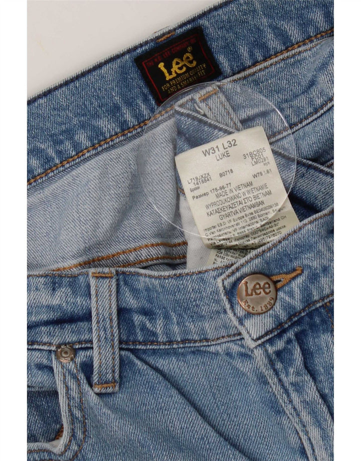 Мужские узкие зауженные джинсы Lee W31 L28, синий хлопок