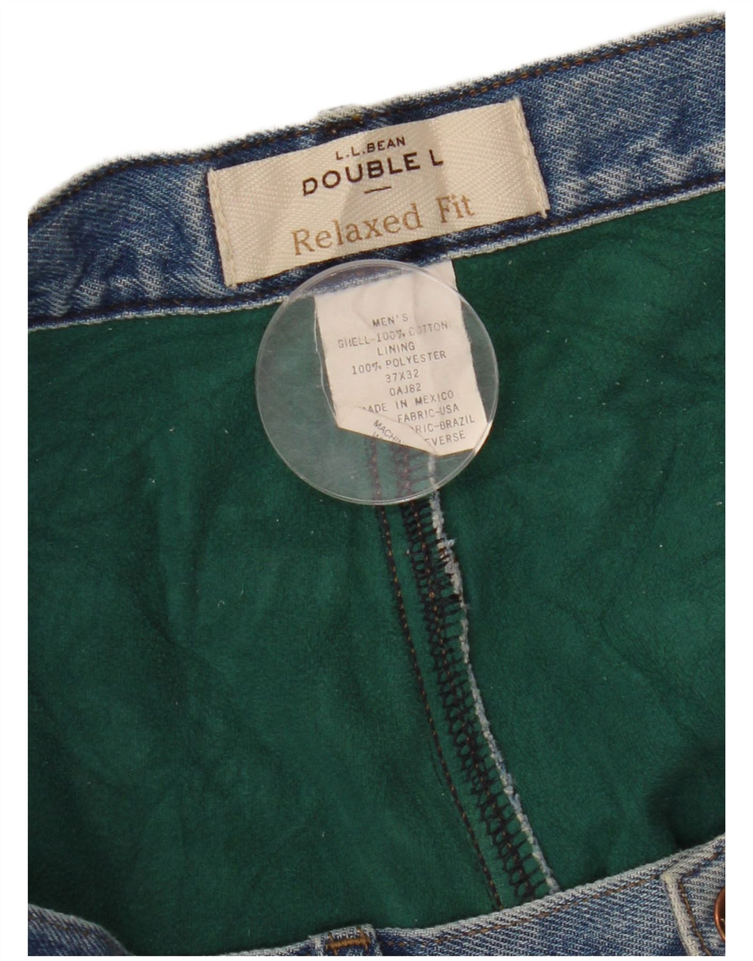 Мужские зауженные джинсы свободного кроя L.L.BEAN W37 L32, синий хлопок