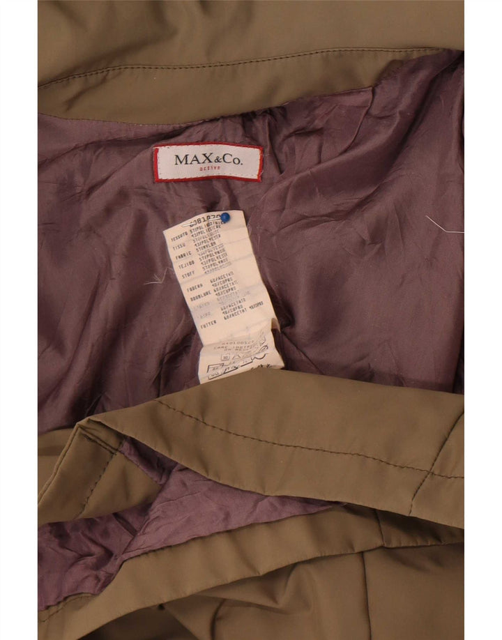 Женский плащ с капюшоном Max & Co. UK 14, большой цвет хаки, полиамид