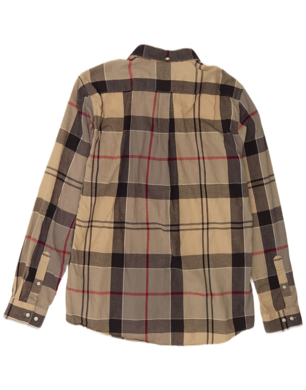 Мужская рубашка в клетку Barbour в крупную бежевую клетку из хлопка