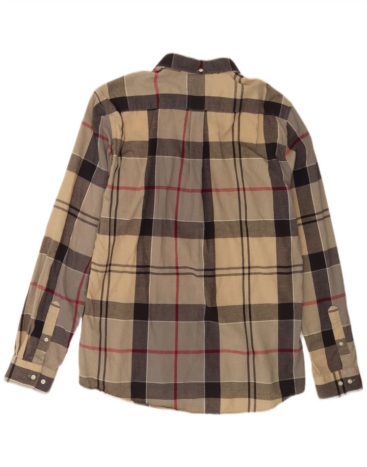 Мужская рубашка в клетку Barbour в крупную бежевую клетку из хлопка