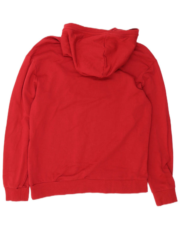 Diadora Mens Hoodie Jumper Large Red Cotton