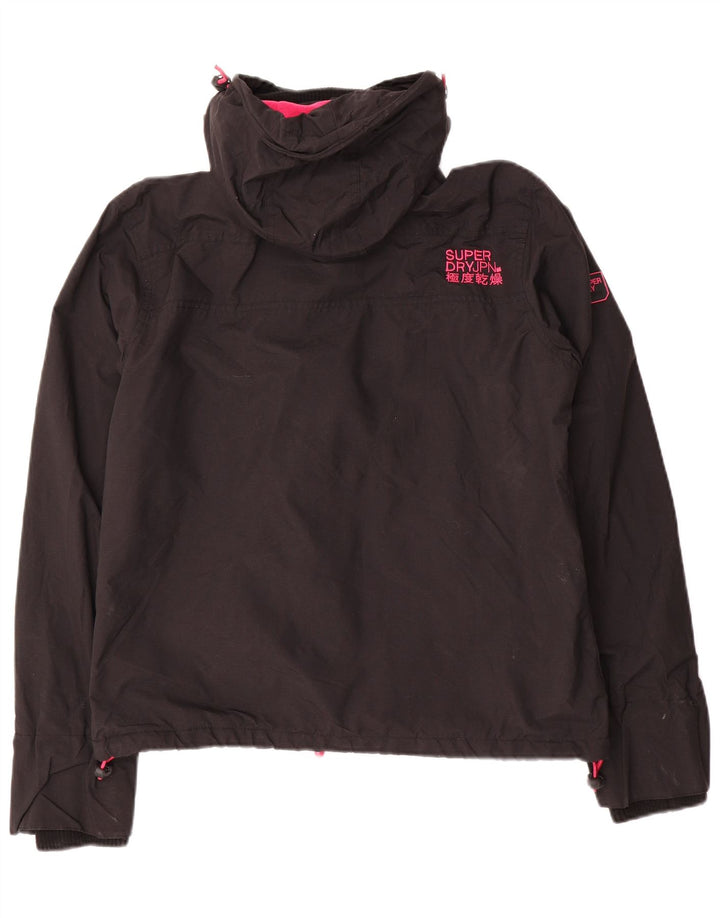 SUPERDRY Женская ветровка с капюшоном UK 14 Средний Черный