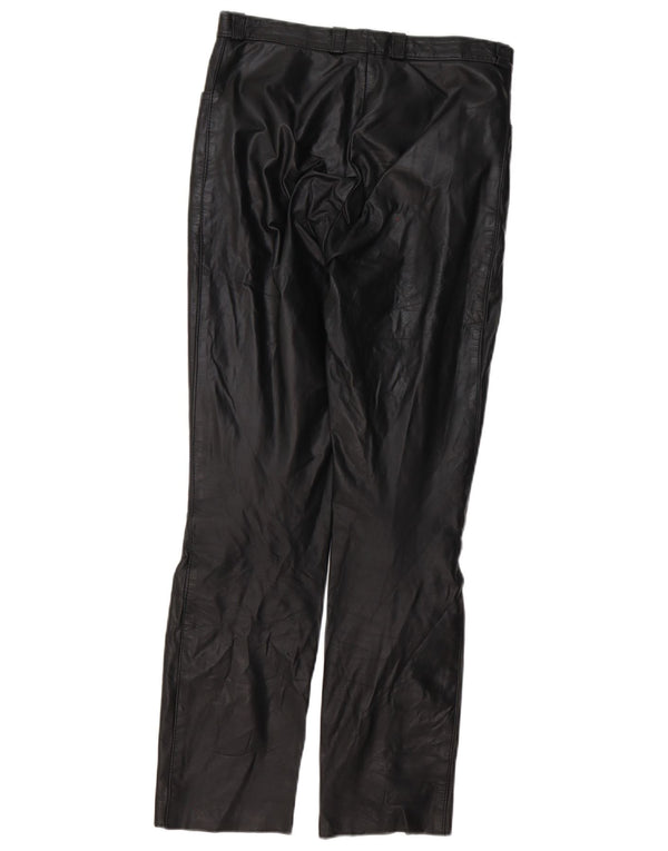 Винтажные женские кожаные брюки EU 38 Medium W28 L28 Черные