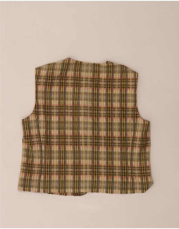 Женский жилет Jean Claire UK 18 XL Зеленый вискоза в клетку