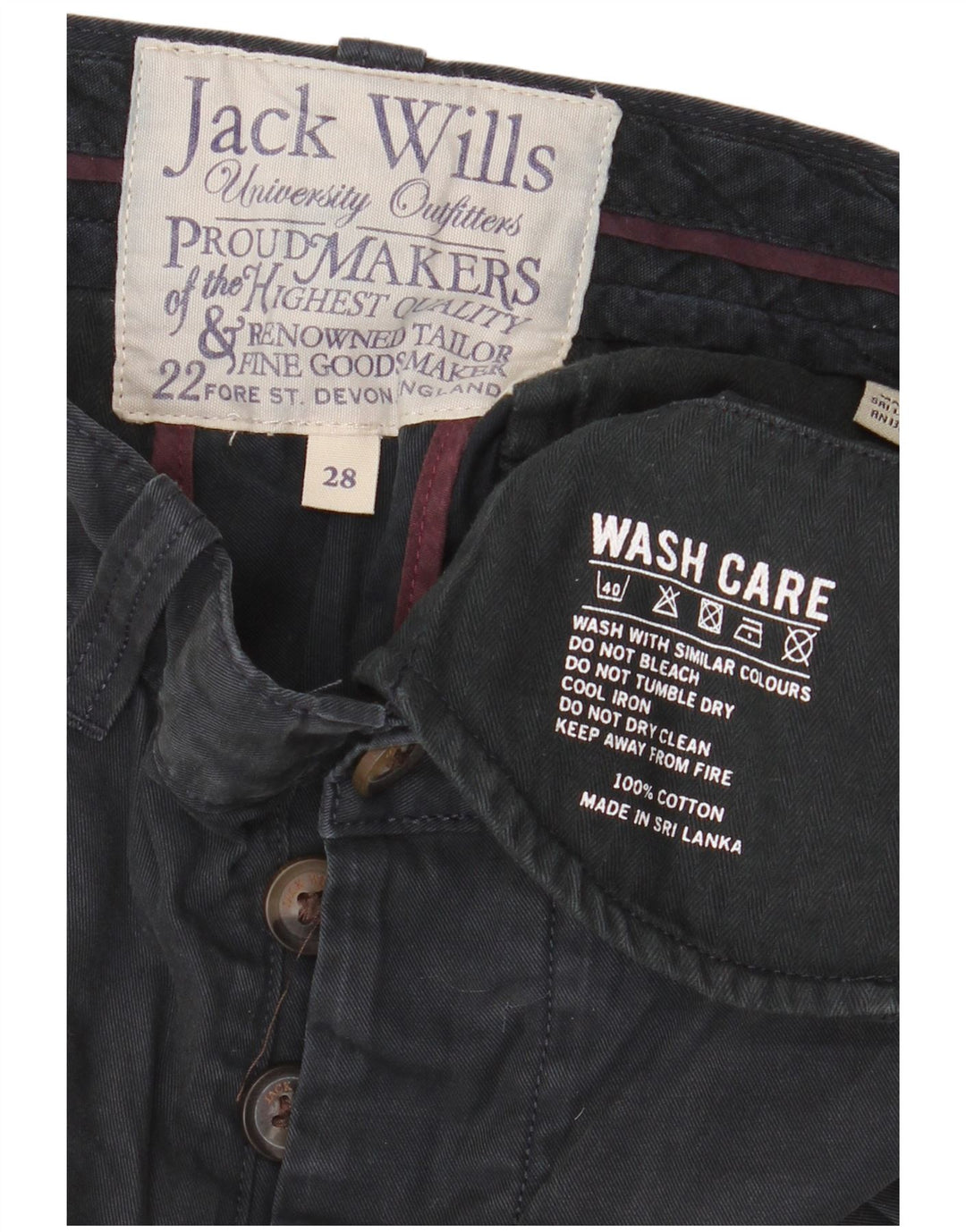 Женские шорты чинос Jack Wills W28, темно-синие, хлопковые, среднего размера