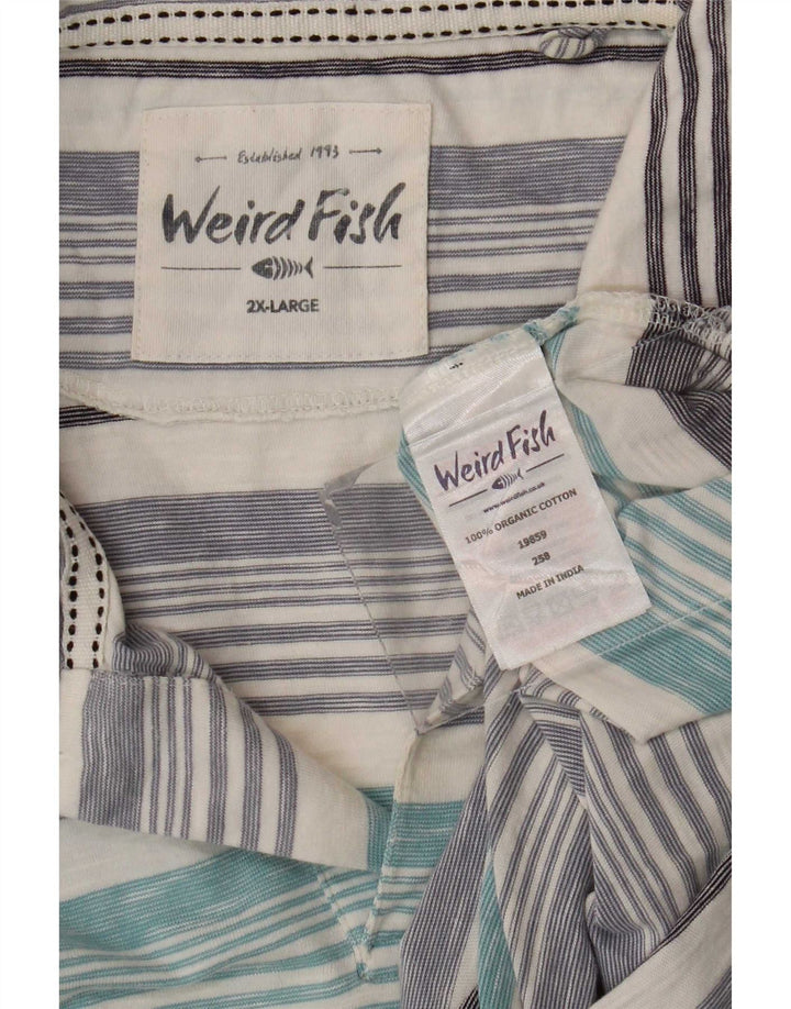 Мужская рубашка-поло Weird Fish 2XL, хлопок в синюю полоску