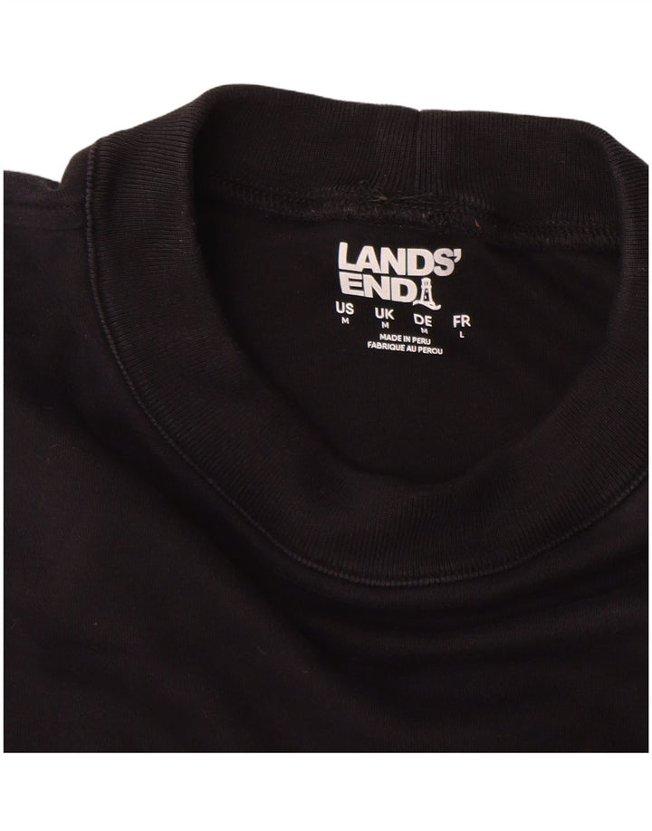 Мужской топ Lands End с длинным рукавом, средний черный хлопок, черный
