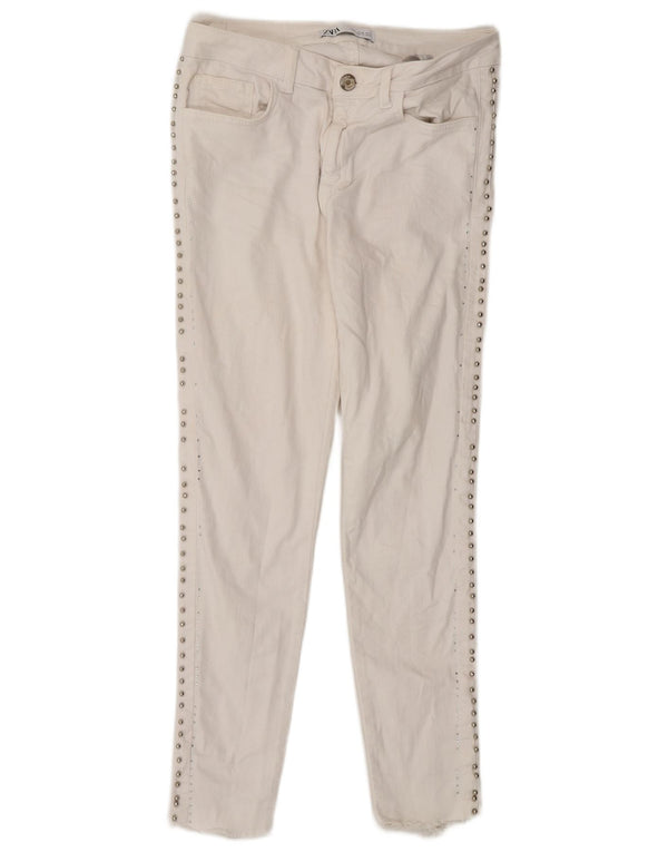 Женские джинсы скинни Zara EU 38, маленькие W28 L27, белый хлопок