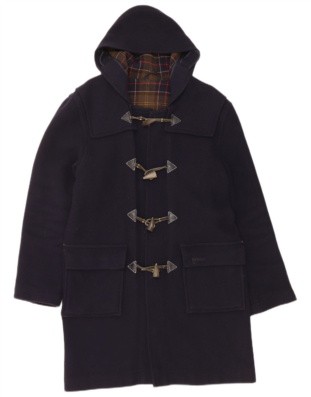 Мужской дафлкот с капюшоном Barbour UK 36, маленький, темно-синий, шерсть