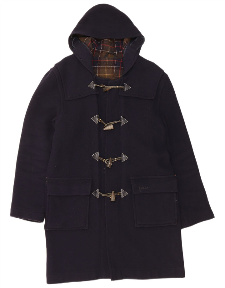 Мужской дафлкот с капюшоном Barbour UK 36, маленький, темно-синий, шерсть