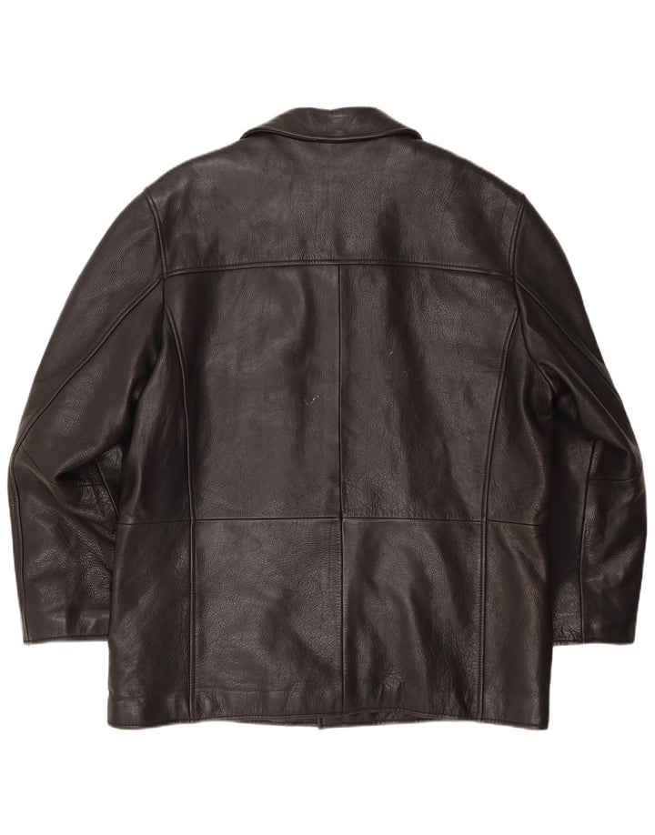 Мужская кожаная куртка VINTAGE UK 46 3XL черная кожа