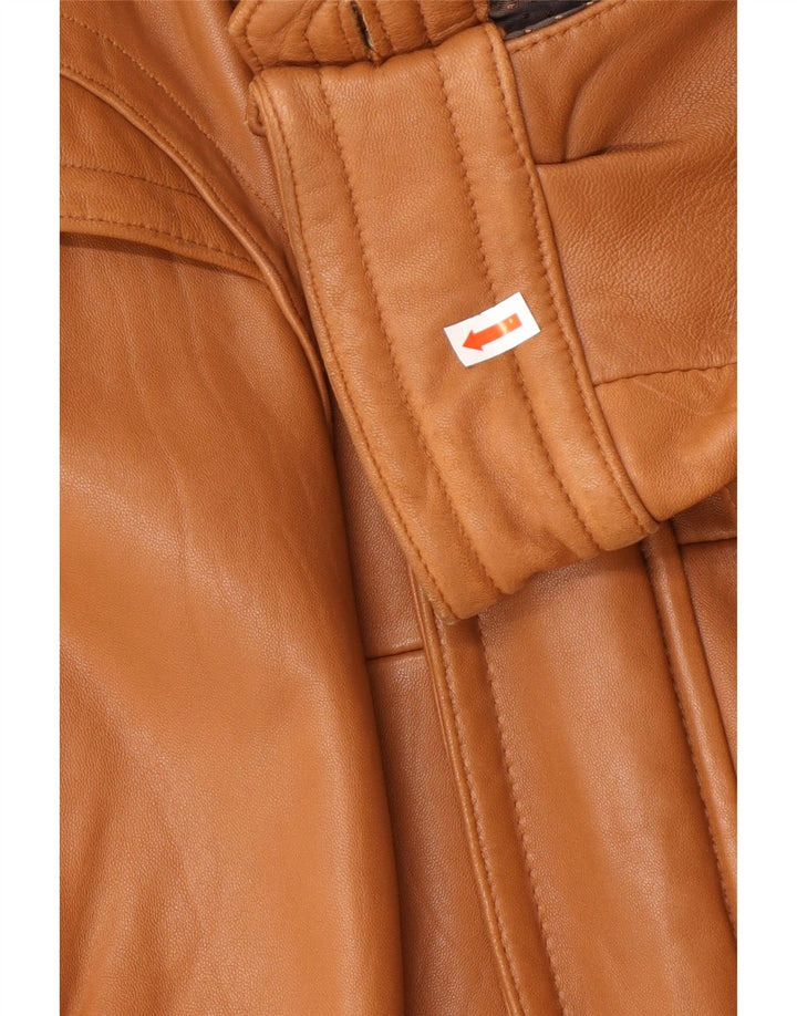 WESTBURY Мужская кожаная куртка EU 58 2XL Коричневая кожа