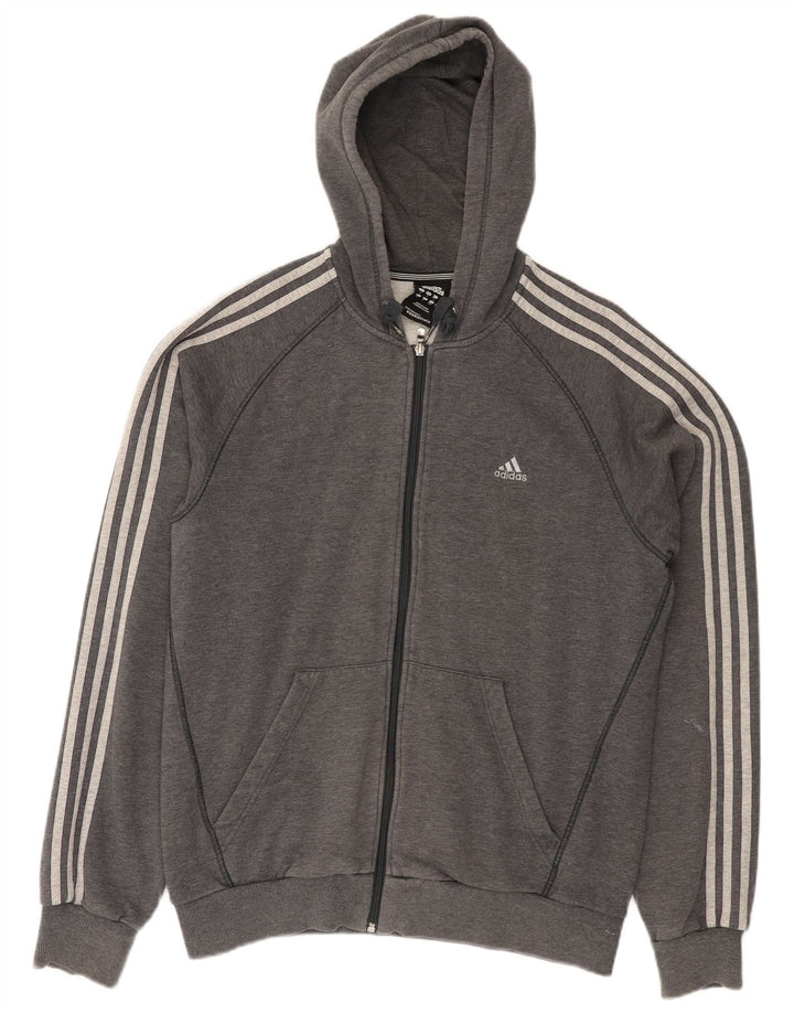 Мужской свитер с капюшоном на молнии Adidas, большой серый хлопок