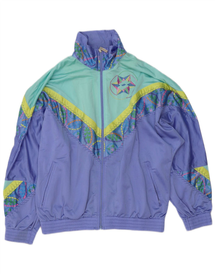 Lotto Мужской спортивный костюм свободного кроя, верхняя куртка, маленький фиолетовый с цветными блоками