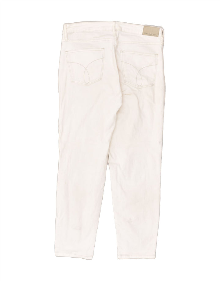 CALVIN KLEIN Womens Tapered Jeans W31 L32 White Cotton | Vintage Calvin Klein | Thrift | Second-Hand Calvin Klein | Used Clothing | Messina Hembry 