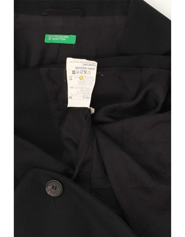 Женский пиджак Benetton с 3 пуговицами IT 42, средний черный, полиэстер